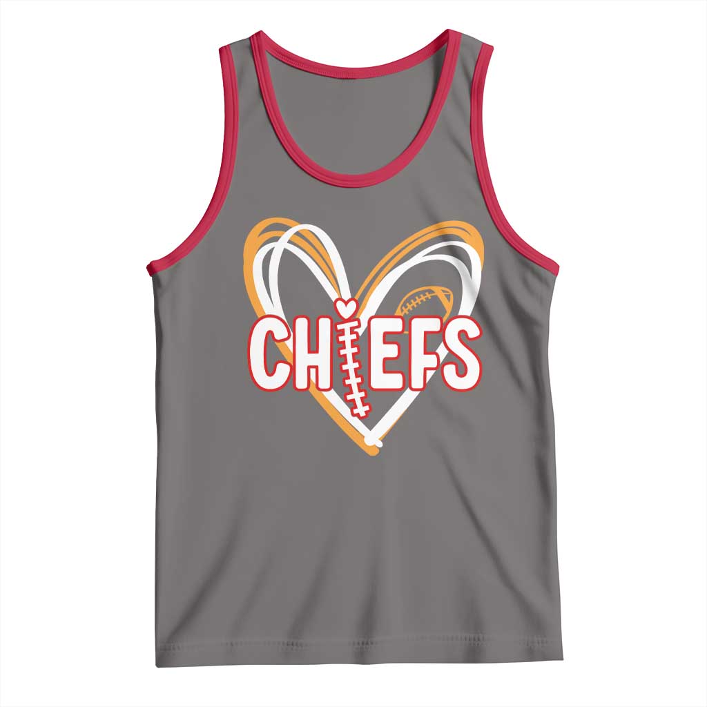 KC Game Day Tank Top Retro Sports Fan Football Team Heart Graphic TS10 Deep Heather Red Print Your Wear