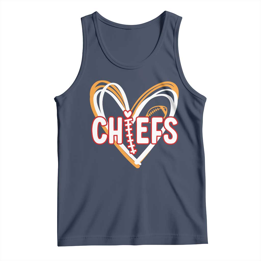 KC Game Day Tank Top Retro Sports Fan Football Team Heart Graphic TS10 Navy Print Your Wear