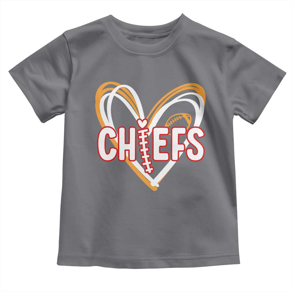 KC Game Day Toddler T Shirt Retro Sports Fan Football Team Heart Graphic TS10 Charcoal Print Your Wear