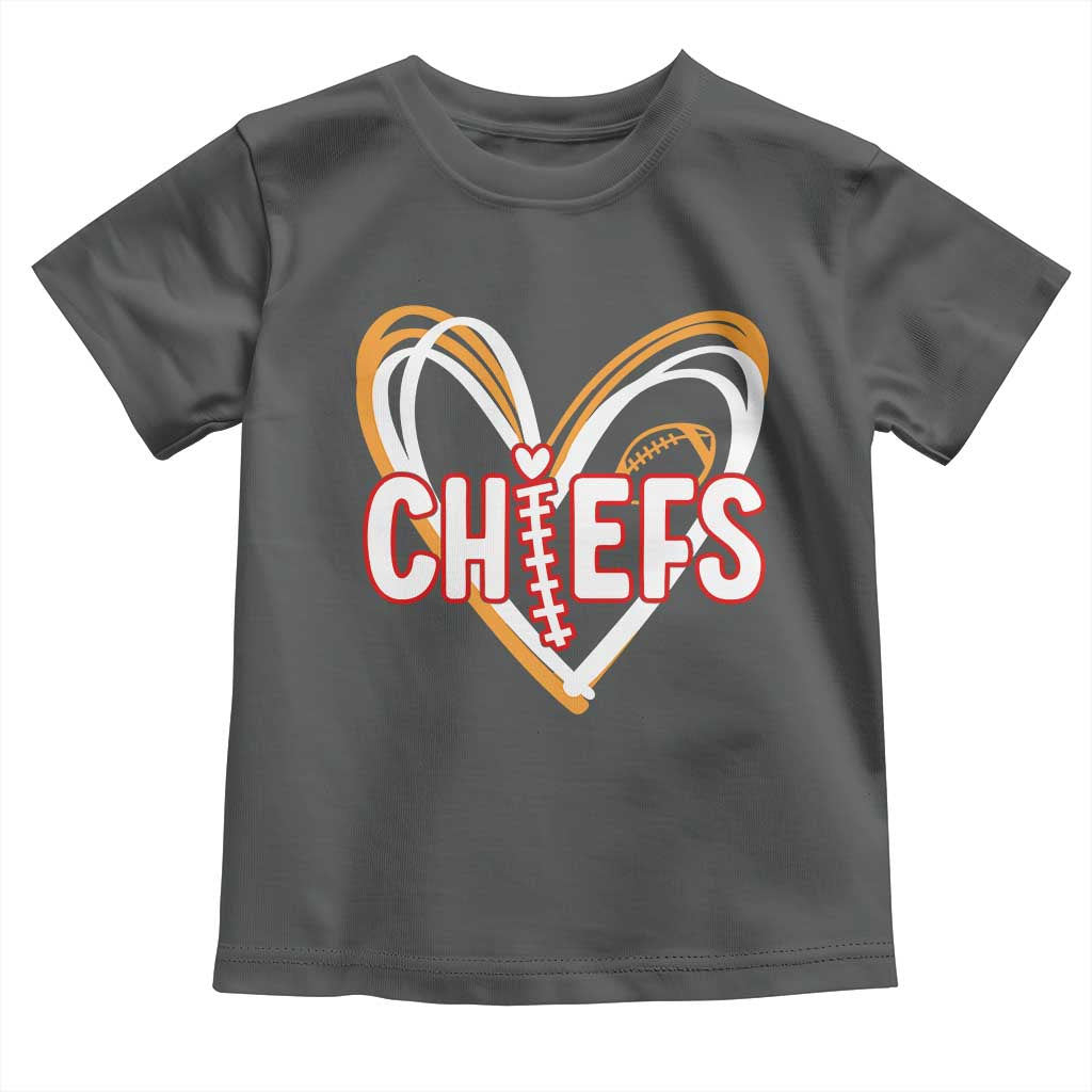 KC Game Day Toddler T Shirt Retro Sports Fan Football Team Heart Graphic TS10 Dark Heather Print Your Wear