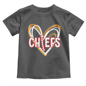 KC Game Day Toddler T Shirt Retro Sports Fan Football Team Heart Graphic TS10 Dark Heather Print Your Wear
