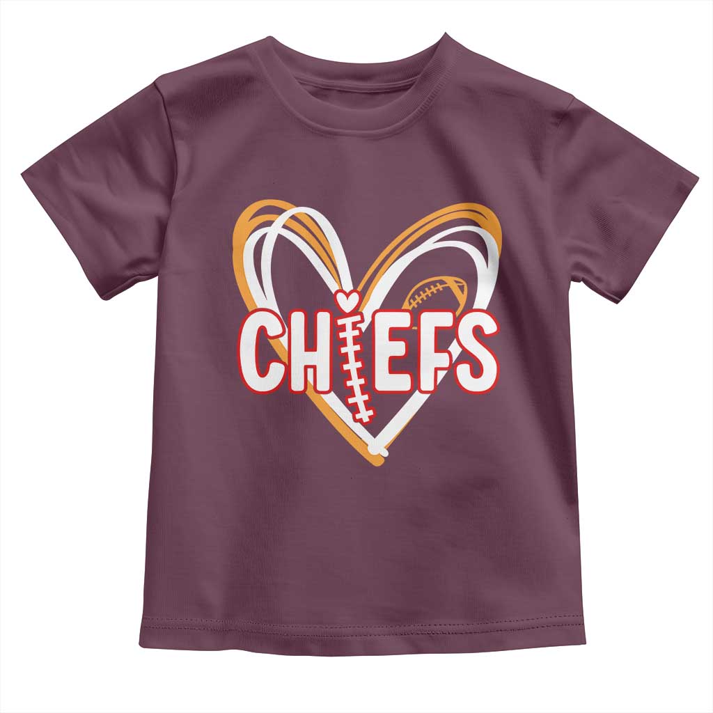 KC Game Day Toddler T Shirt Retro Sports Fan Football Team Heart Graphic TS10 Maroon Print Your Wear