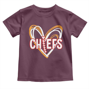KC Game Day Toddler T Shirt Retro Sports Fan Football Team Heart Graphic TS10 Maroon Print Your Wear