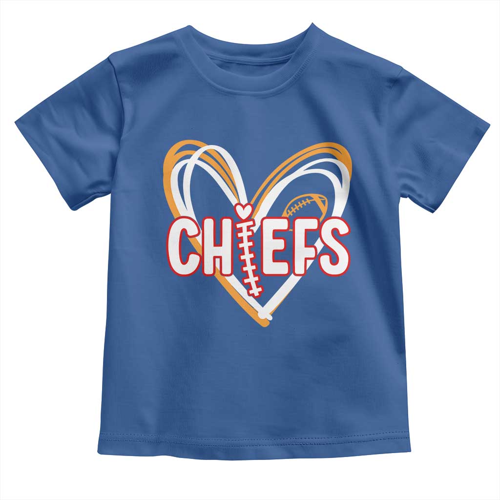 KC Game Day Toddler T Shirt Retro Sports Fan Football Team Heart Graphic TS10 Royal Blue Print Your Wear