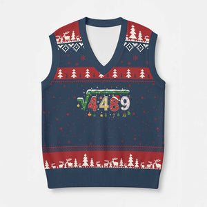 Math 67 Meme Funny Six Seven Funny Xmas V-Neck Knit Sweater Vest Funny Math Teacher Teen Slang Boys Kids Xmas Pajamas TS10 Navy Red Print Your Wear