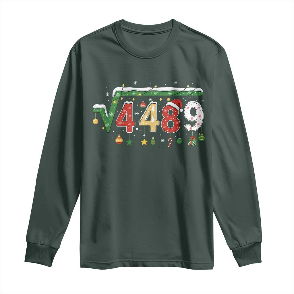 Math 67 Meme Funny Six Seven Funny Christmas Long Sleeve Shirt Funny Math Teacher Teen Slang Boys Kids Xmas Pajamas TS10 Dark Forest Green Print Your Wear