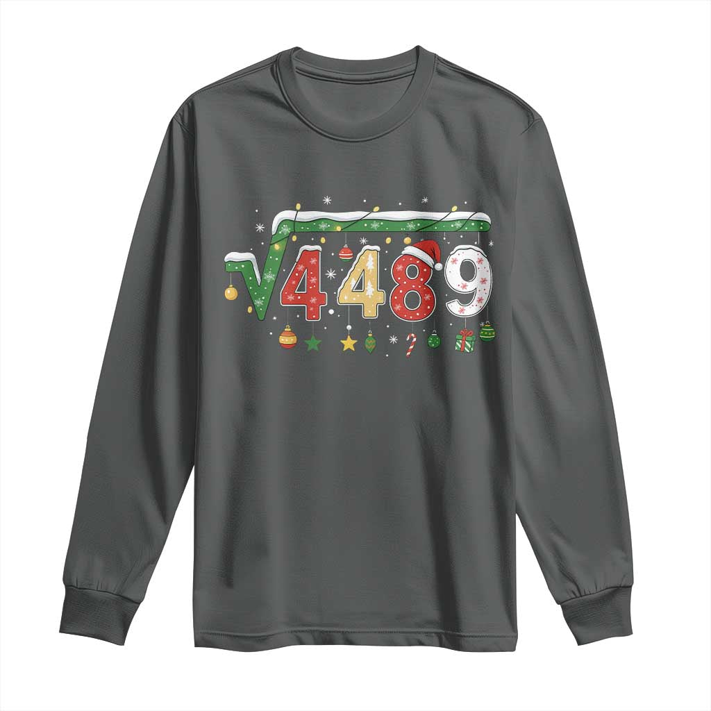 Math 67 Meme Funny Six Seven Funny Christmas Long Sleeve Shirt Funny Math Teacher Teen Slang Boys Kids Xmas Pajamas TS10 Dark Heather Print Your Wear
