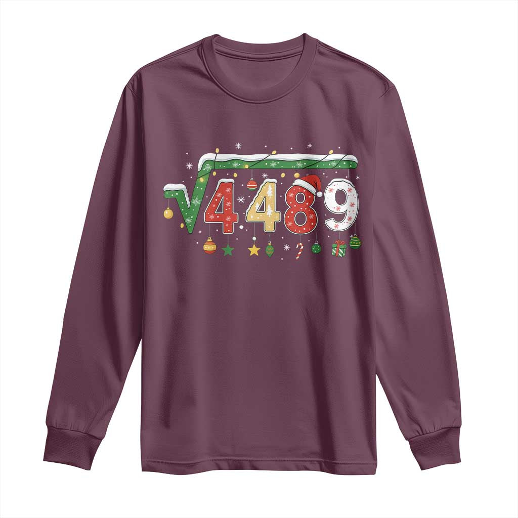 Math 67 Meme Funny Six Seven Funny Christmas Long Sleeve Shirt Funny Math Teacher Teen Slang Boys Kids Xmas Pajamas TS10 Maroon Print Your Wear