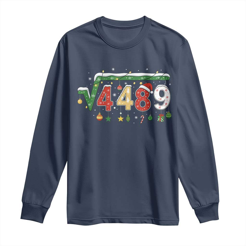Math 67 Meme Funny Six Seven Funny Christmas Long Sleeve Shirt Funny Math Teacher Teen Slang Boys Kids Xmas Pajamas TS10 Navy Print Your Wear
