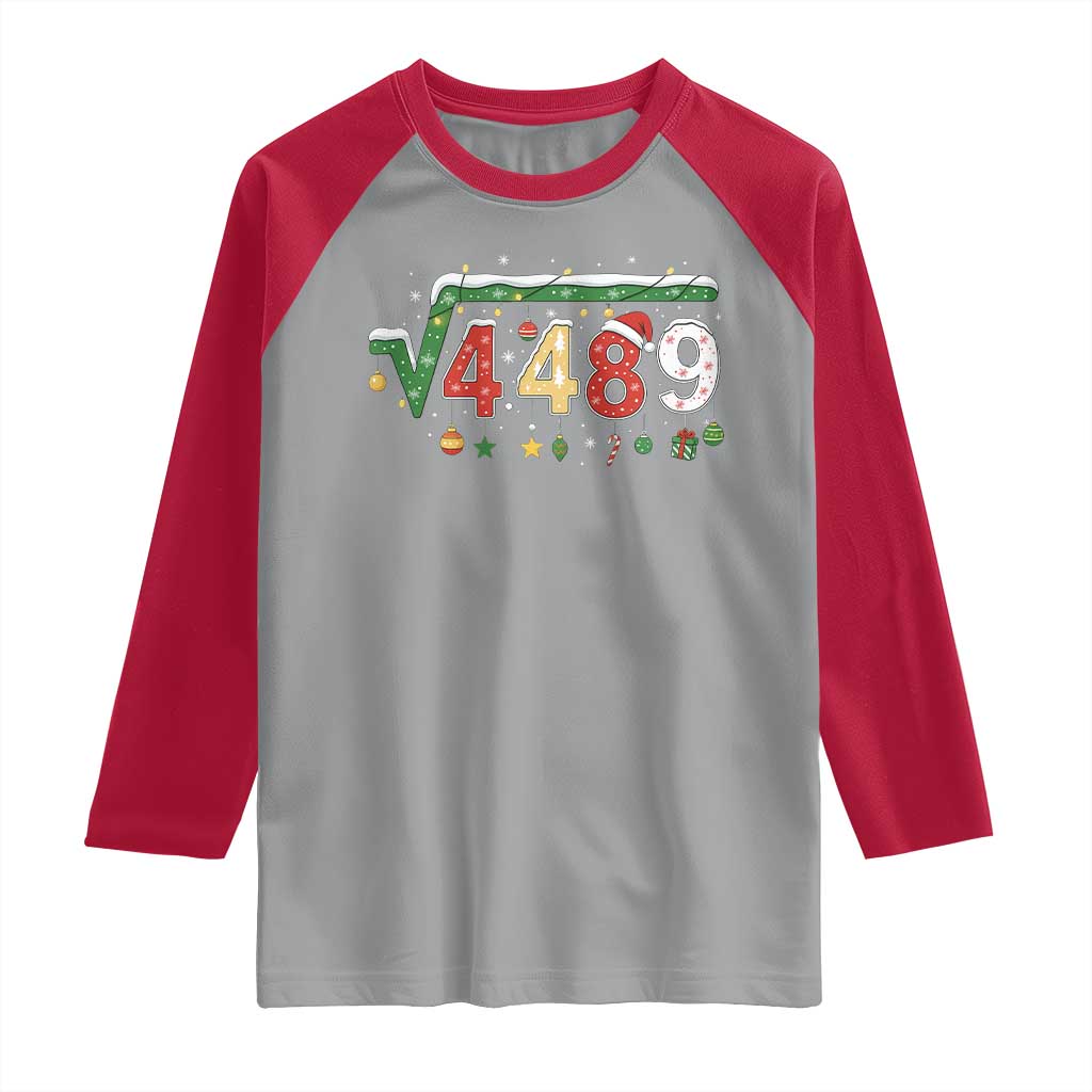 Math 67 Meme Funny Six Seven Funny Christmas Raglan Shirt Funny Math Teacher Teen Slang Boys Kids Xmas Pajamas TS10 Sport Gray Red Print Your Wear