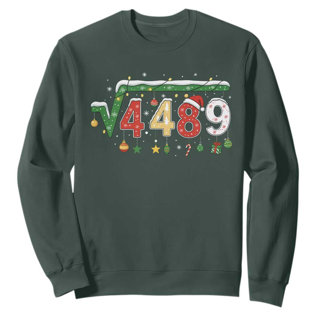 Math 67 Meme Funny Six Seven Funny Christmas Sweatshirt Funny Math Teacher Teen Slang Boys Kids Xmas Pajamas TS10 Dark Forest Green Print Your Wear