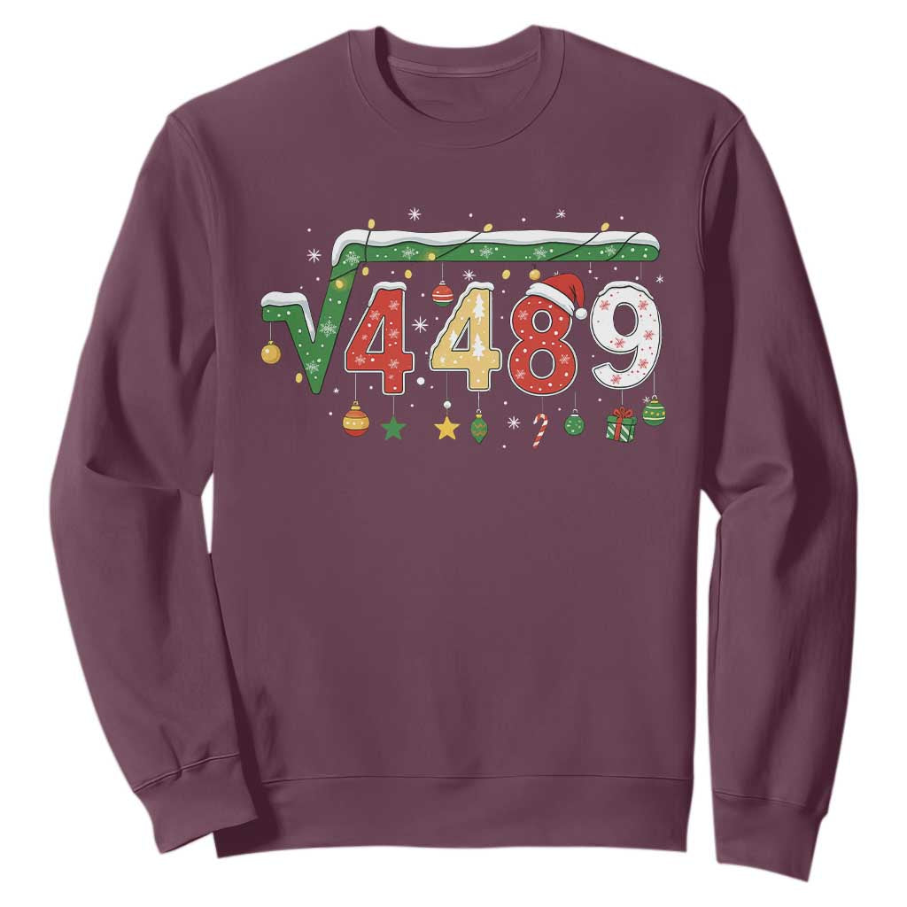 Math 67 Meme Funny Six Seven Funny Christmas Sweatshirt Funny Math Teacher Teen Slang Boys Kids Xmas Pajamas TS10 Maroon Print Your Wear