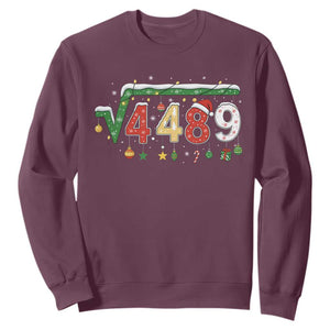 Math 67 Meme Funny Six Seven Funny Christmas Sweatshirt Funny Math Teacher Teen Slang Boys Kids Xmas Pajamas TS10 Maroon Print Your Wear