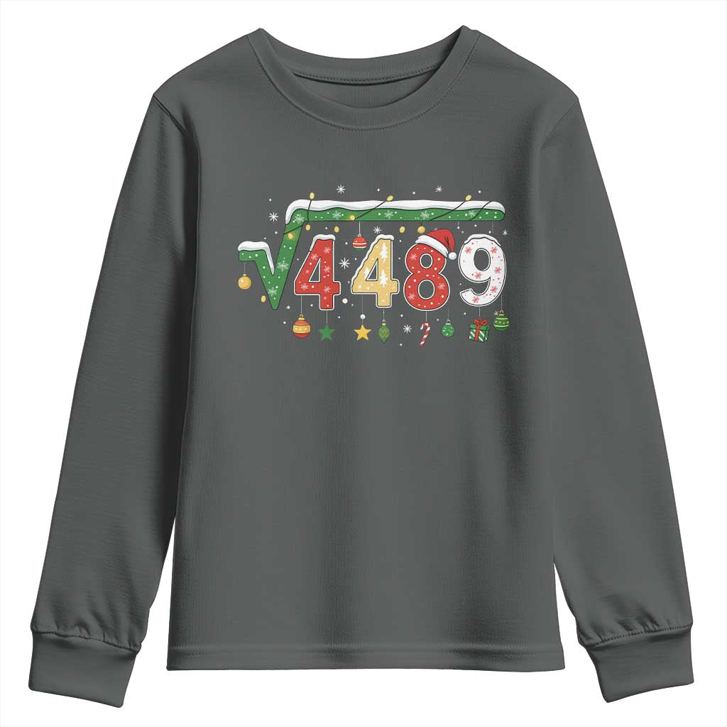 Math 67 Meme Funny Six Seven Funny Christmas Youth Sweatshirt Funny Math Teacher Teen Slang Boys Kids Xmas Pajamas TS10 Dark Heather Print Your Wear