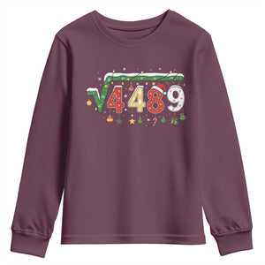 Math 67 Meme Funny Six Seven Funny Christmas Youth Sweatshirt Funny Math Teacher Teen Slang Boys Kids Xmas Pajamas TS10 Maroon Print Your Wear