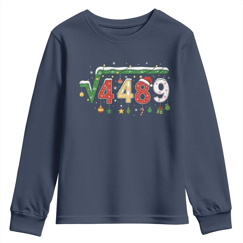 Math 67 Meme Funny Six Seven Funny Christmas Youth Sweatshirt Funny Math Teacher Teen Slang Boys Kids Xmas Pajamas TS10 Navy Print Your Wear