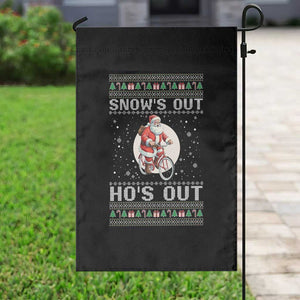 Funny Santa Christmas Garden Flag Snows Out Hos Out Ugly Xmas TS10 Print Your Wear