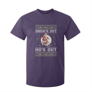 Funny Santa Christmas T Shirt For Kid Snows Out Hos Out Ugly Xmas TS10 Purple Print Your Wear