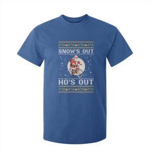 Funny Santa Christmas T Shirt For Kid Snows Out Hos Out Ugly Xmas TS10 Royal Blue Print Your Wear