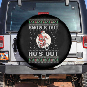 Funny Santa Christmas Spare Tire Cover Snows Out Hos Out Ugly Xmas TS10 No hole Black Print Your Wear