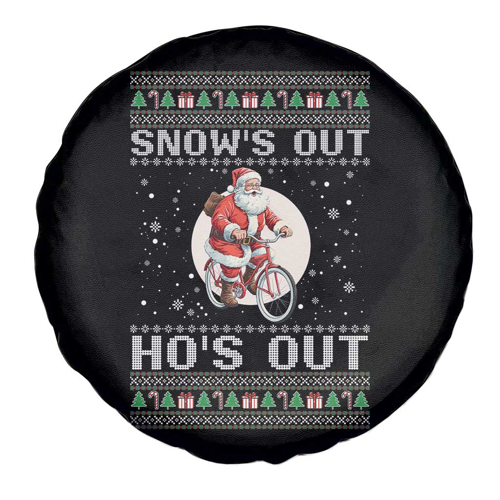 Funny Santa Christmas Spare Tire Cover Snows Out Hos Out Ugly Xmas TS10 Print Your Wear