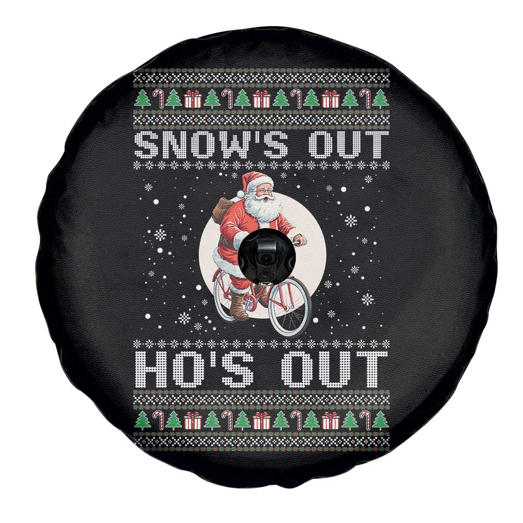 Funny Santa Christmas Spare Tire Cover Snows Out Hos Out Ugly Xmas TS10 Print Your Wear