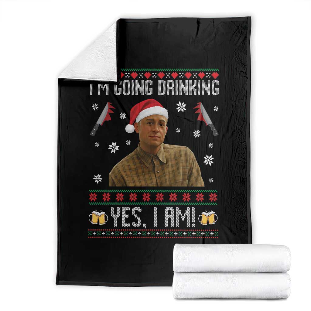 Charlie Hunnam Ed Gein Ugly Christmas Throw Blanket Monster Movie I'm Going Drinking TS10 Black Print Your Wear