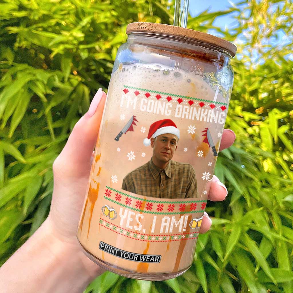 Charlie Hunnam Ed Gein Ugly Christmas Glass Can Monster Movie I'm Going Drinking TS10 Black Print Your Wear