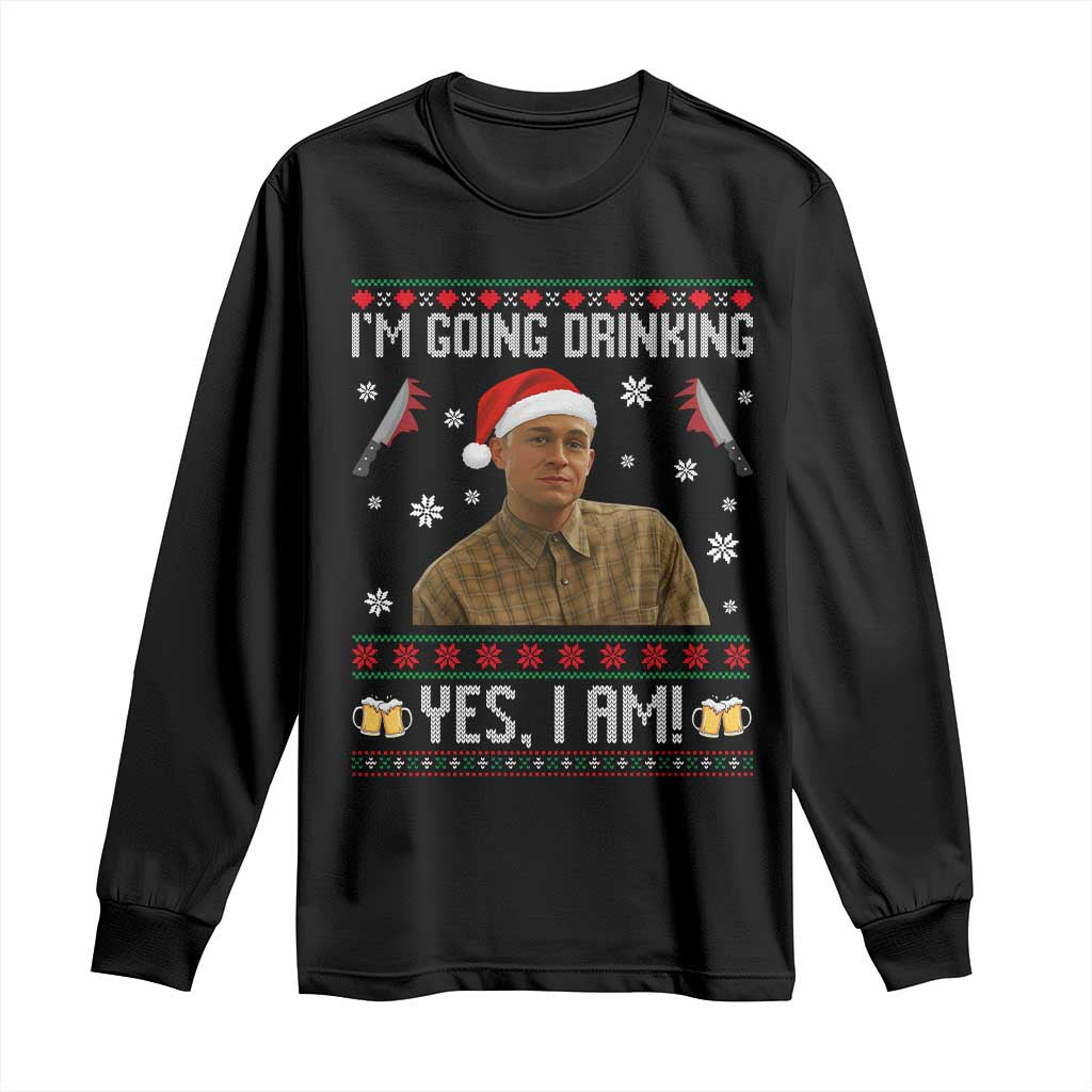 Charlie Hunnam Ed Gein Ugly Christmas Long Sleeve Shirt Monster Movie I'm Going Drinking TS10 Black Print Your Wear