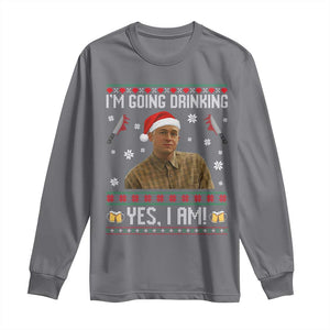 Charlie Hunnam Ed Gein Ugly Christmas Long Sleeve Shirt Monster Movie I'm Going Drinking TS10 Charcoal Print Your Wear