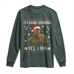 Charlie Hunnam Ed Gein Ugly Christmas Long Sleeve Shirt Monster Movie I'm Going Drinking TS10 Dark Forest Green Print Your Wear