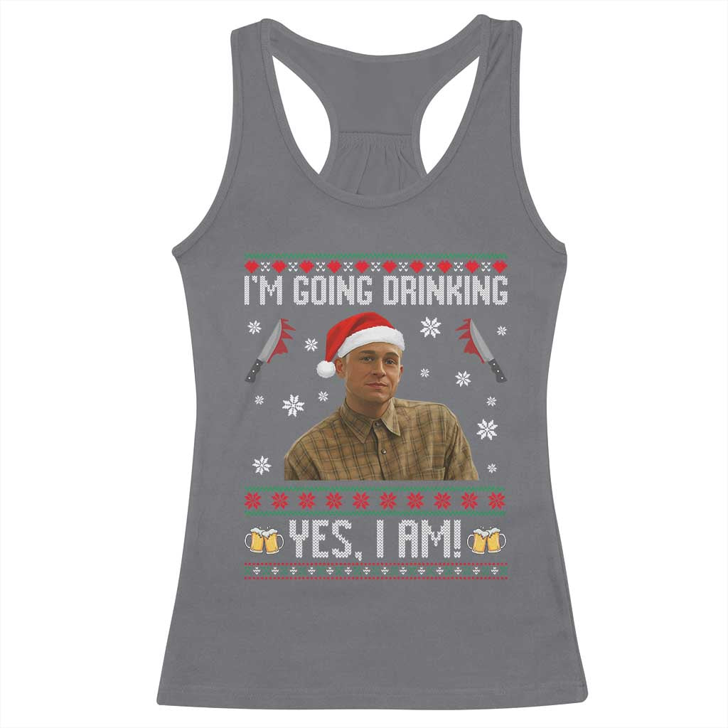 Charlie Hunnam Ed Gein Ugly Christmas Racerback Tank Top Monster Movie I'm Going Drinking TS10 Charcoal Print Your Wear
