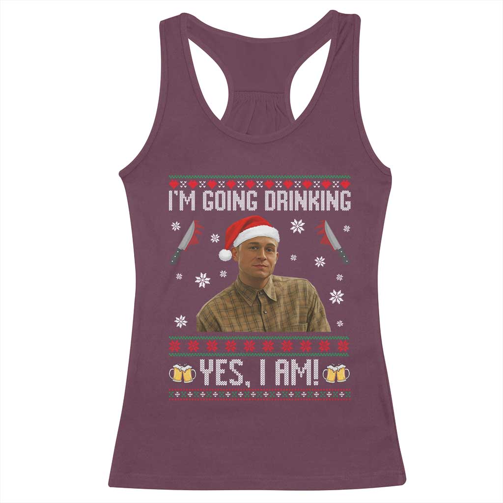 Charlie Hunnam Ed Gein Ugly Christmas Racerback Tank Top Monster Movie I'm Going Drinking TS10 Maroon Print Your Wear