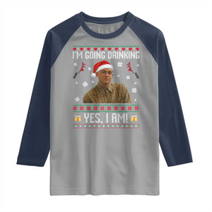 Charlie Hunnam Ed Gein Ugly Christmas Raglan Shirt Monster Movie I'm Going Drinking TS10 Sport Gray Navy Print Your Wear