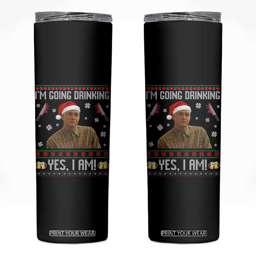 Charlie Hunnam Ed Gein Ugly Christmas Skinny Tumbler Monster Movie I'm Going Drinking TS10 Black Print Your Wear