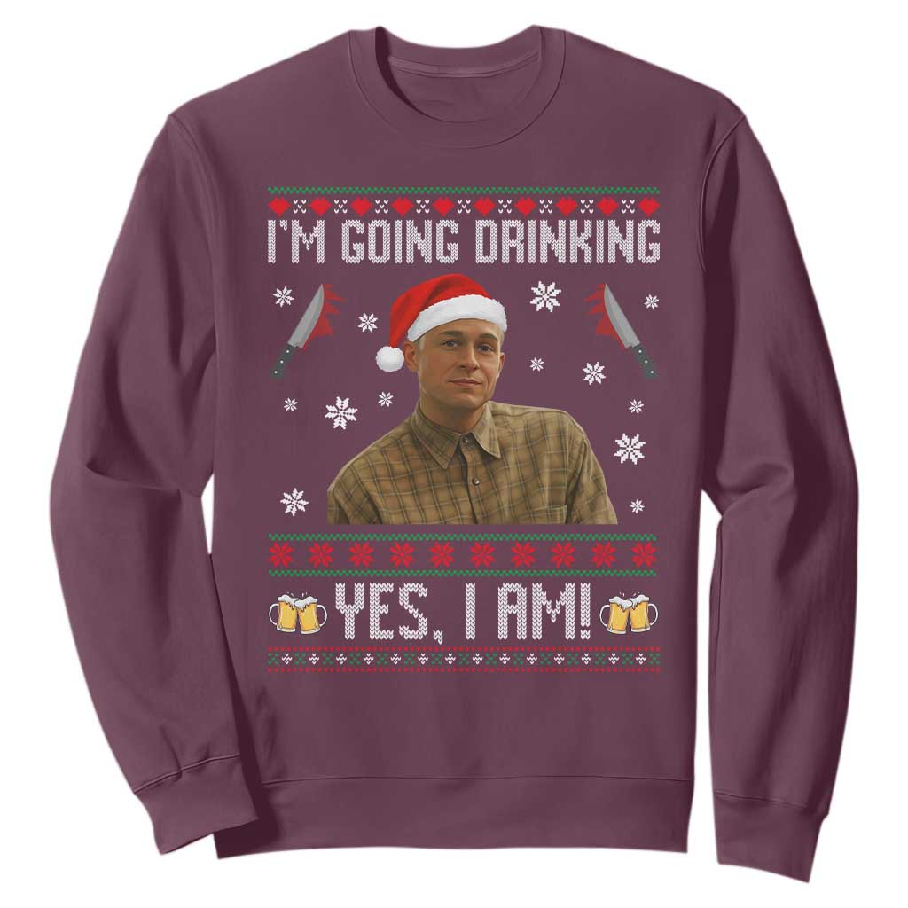 Charlie Hunnam Ed Gein Ugly Christmas Sweatshirt Monster Movie I'm Going Drinking TS10 Maroon Print Your Wear