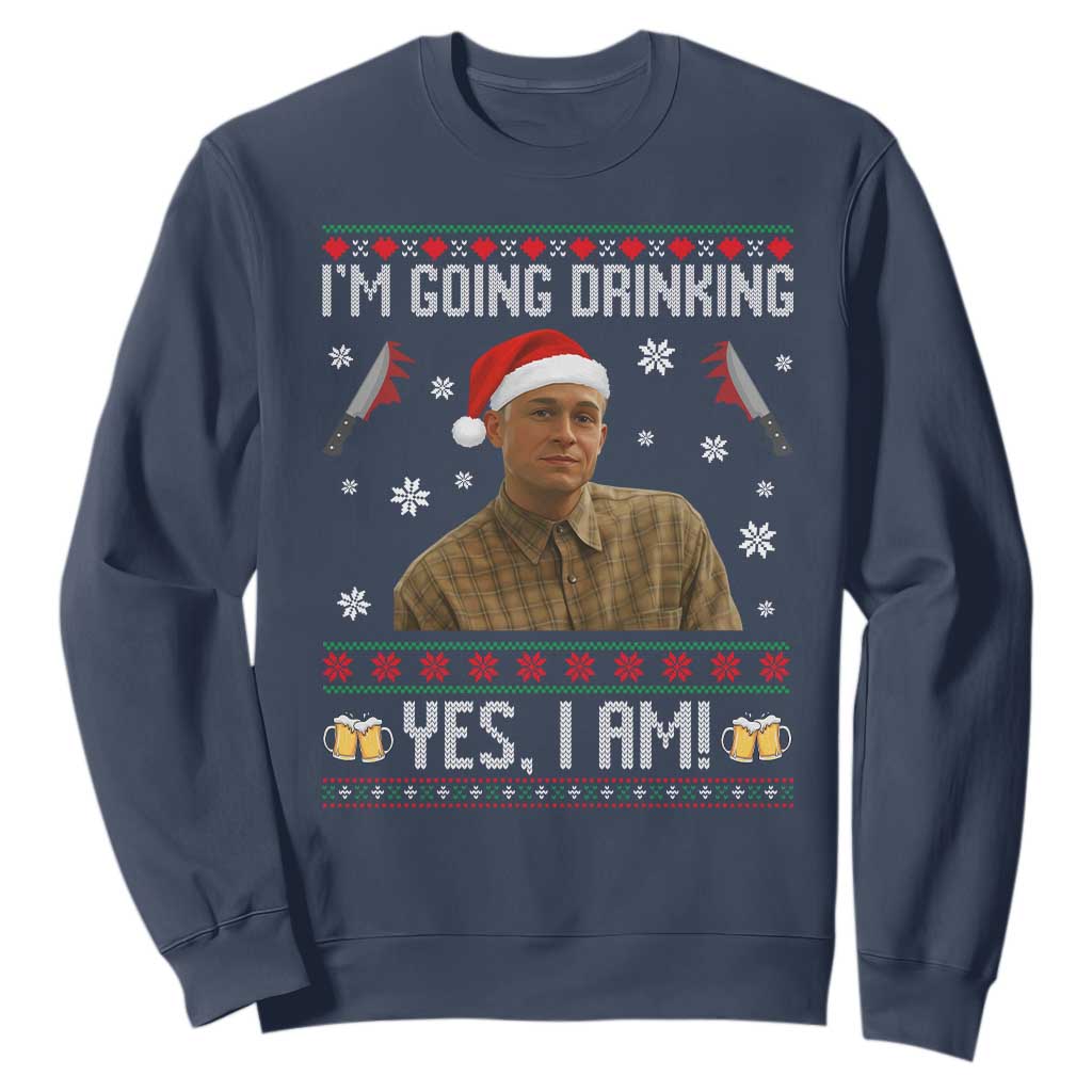 Charlie Hunnam Ed Gein Ugly Christmas Sweatshirt Monster Movie I'm Going Drinking TS10 Navy Print Your Wear