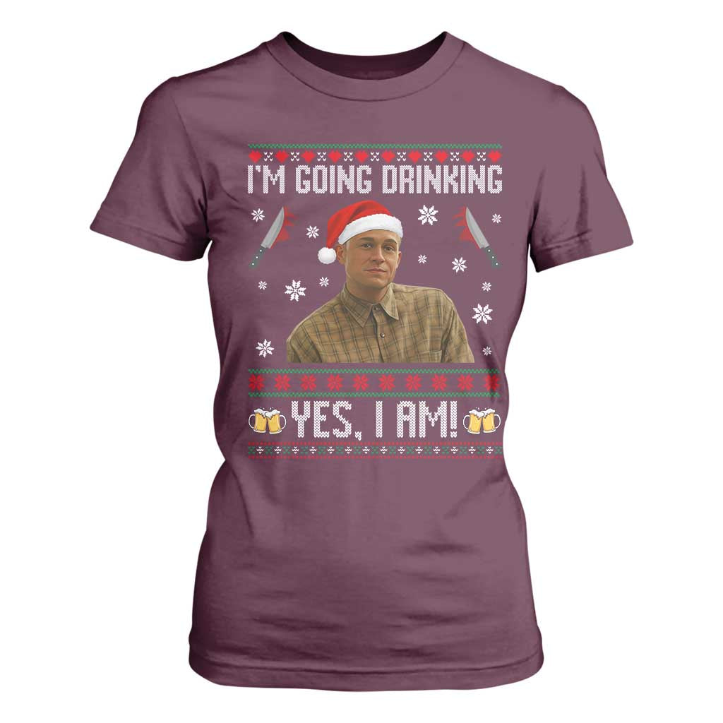 Charlie Hunnam Ed Gein Ugly Christmas T Shirt For Women Monster Movie I'm Going Drinking TS10 Maroon Print Your Wear