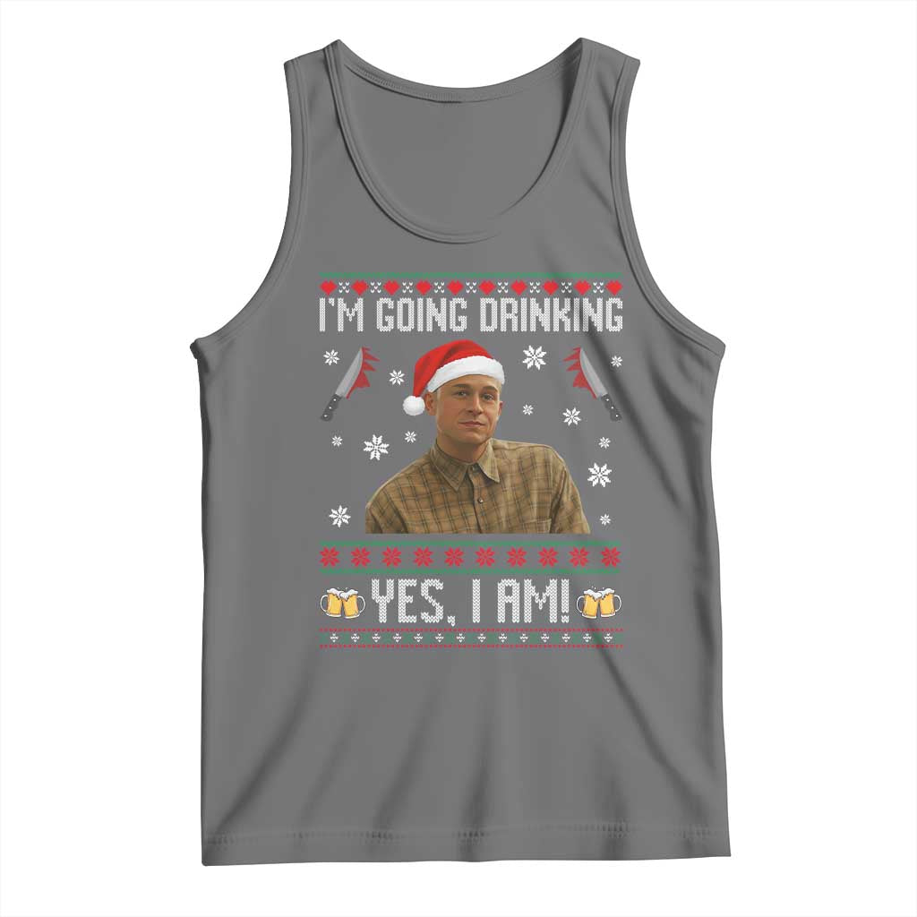 Charlie Hunnam Ed Gein Ugly Christmas Tank Top Monster Movie I'm Going Drinking TS10 Black Heather Print Your Wear
