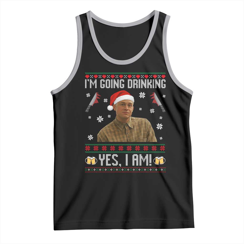 Charlie Hunnam Ed Gein Ugly Christmas Tank Top Monster Movie I'm Going Drinking TS10 Black Athletic Heather Print Your Wear