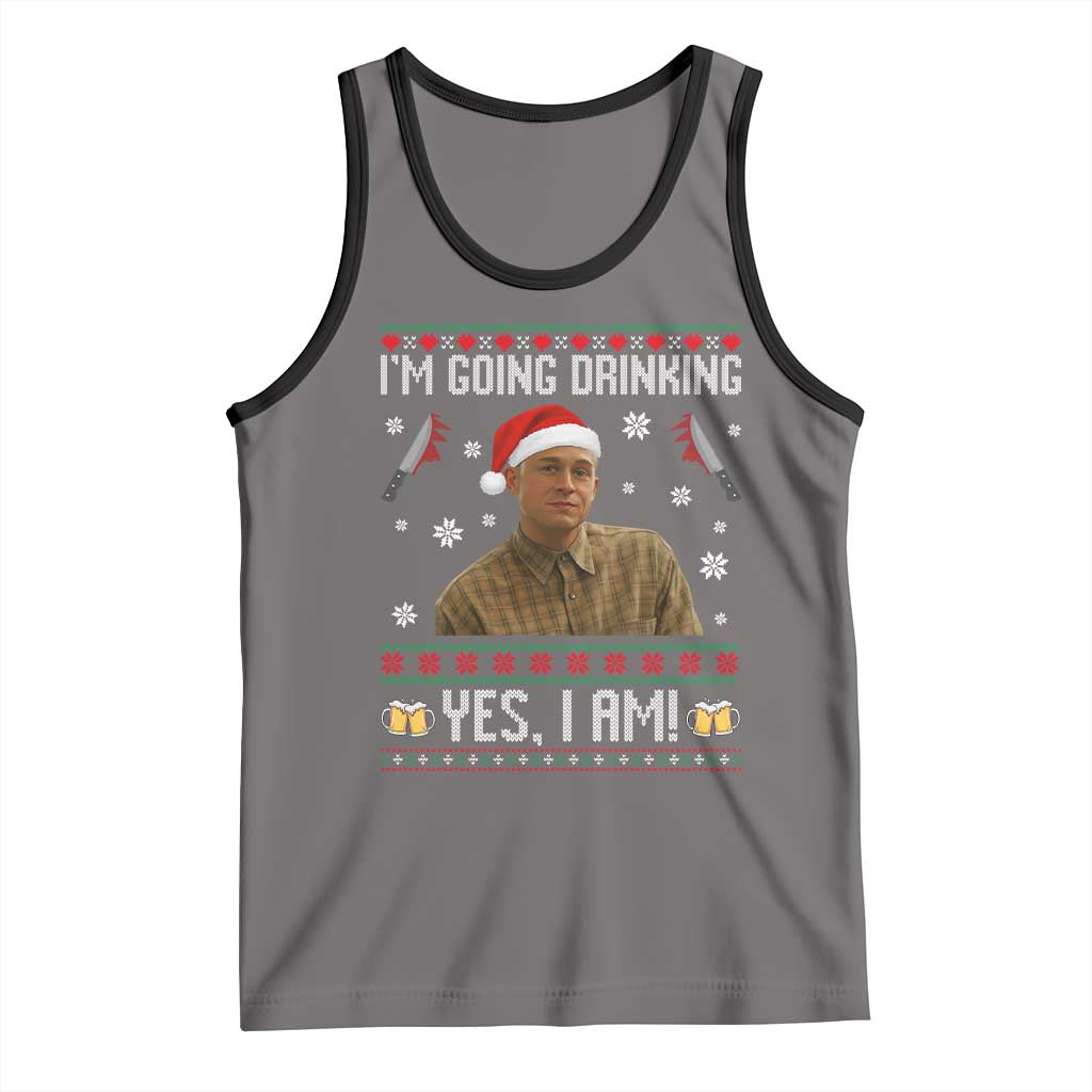 Charlie Hunnam Ed Gein Ugly Christmas Tank Top Monster Movie I'm Going Drinking TS10 Deep Heather Black Print Your Wear