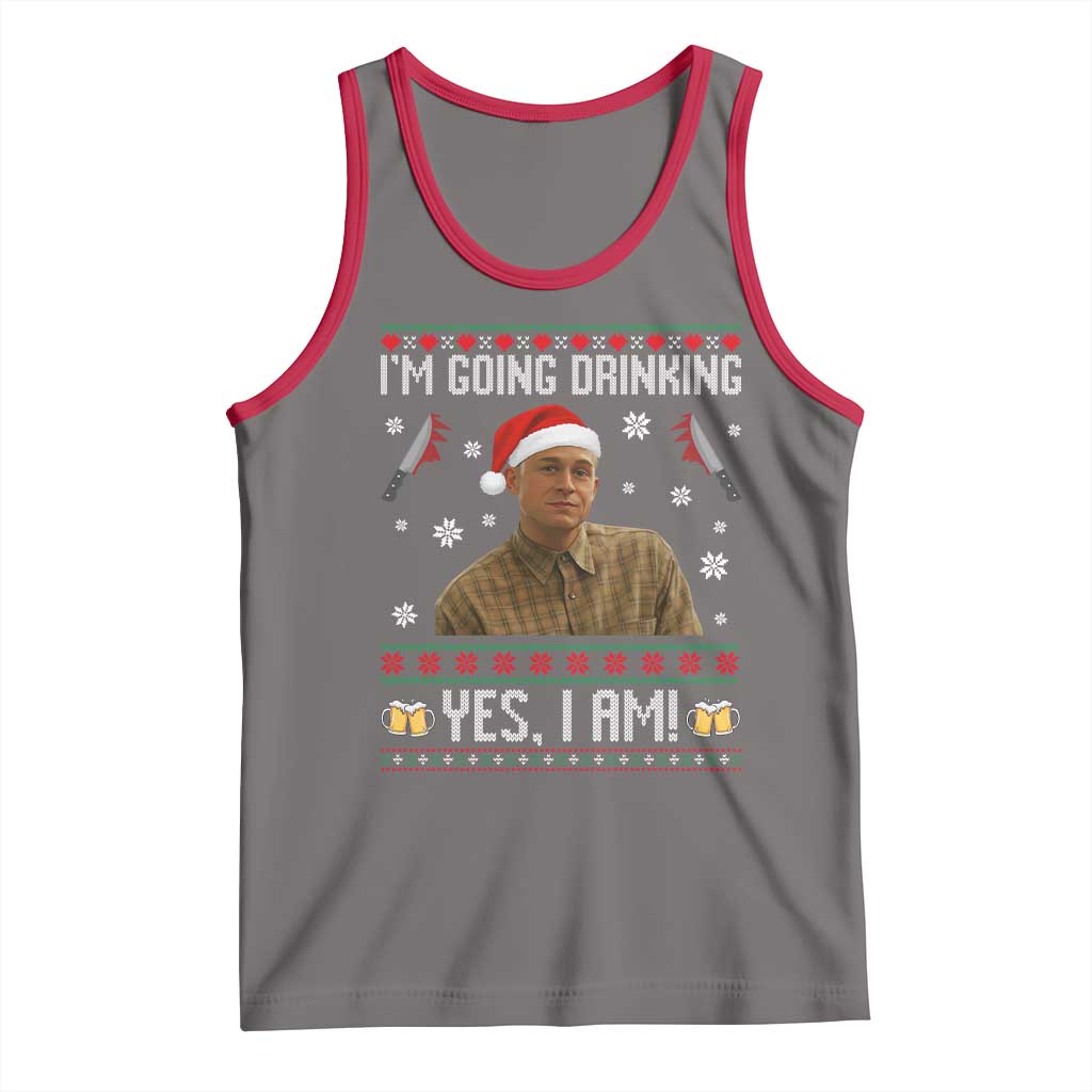 Charlie Hunnam Ed Gein Ugly Christmas Tank Top Monster Movie I'm Going Drinking TS10 Deep Heather Red Print Your Wear