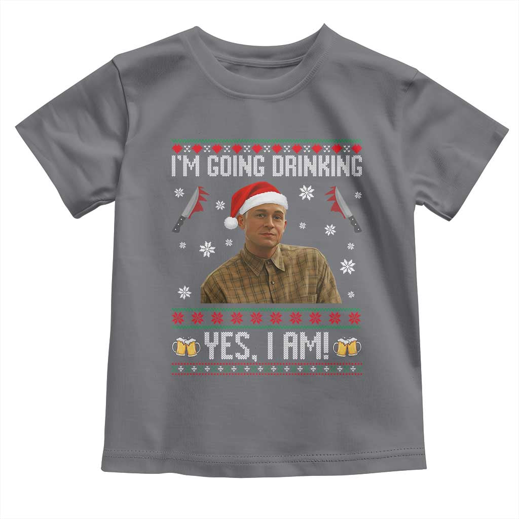 Charlie Hunnam Ed Gein Ugly Christmas Toddler T Shirt Monster Movie I'm Going Drinking TS10 Charcoal Print Your Wear