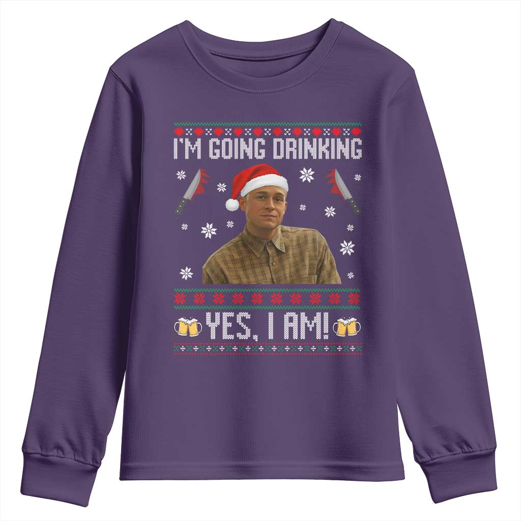 Charlie Hunnam Ed Gein Ugly Christmas Youth Sweatshirt Monster Movie I'm Going Drinking TS10 Purple Print Your Wear