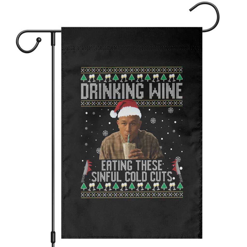 Charlie Hunnam Ed Gein Ugly Christmas Garden Flag Funny Drinking Wine Eating These Sinful Cold Cuts TS10 Black Print Your Wear