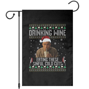 Charlie Hunnam Ed Gein Ugly Christmas Garden Flag Funny Drinking Wine Eating These Sinful Cold Cuts TS10 Black Print Your Wear