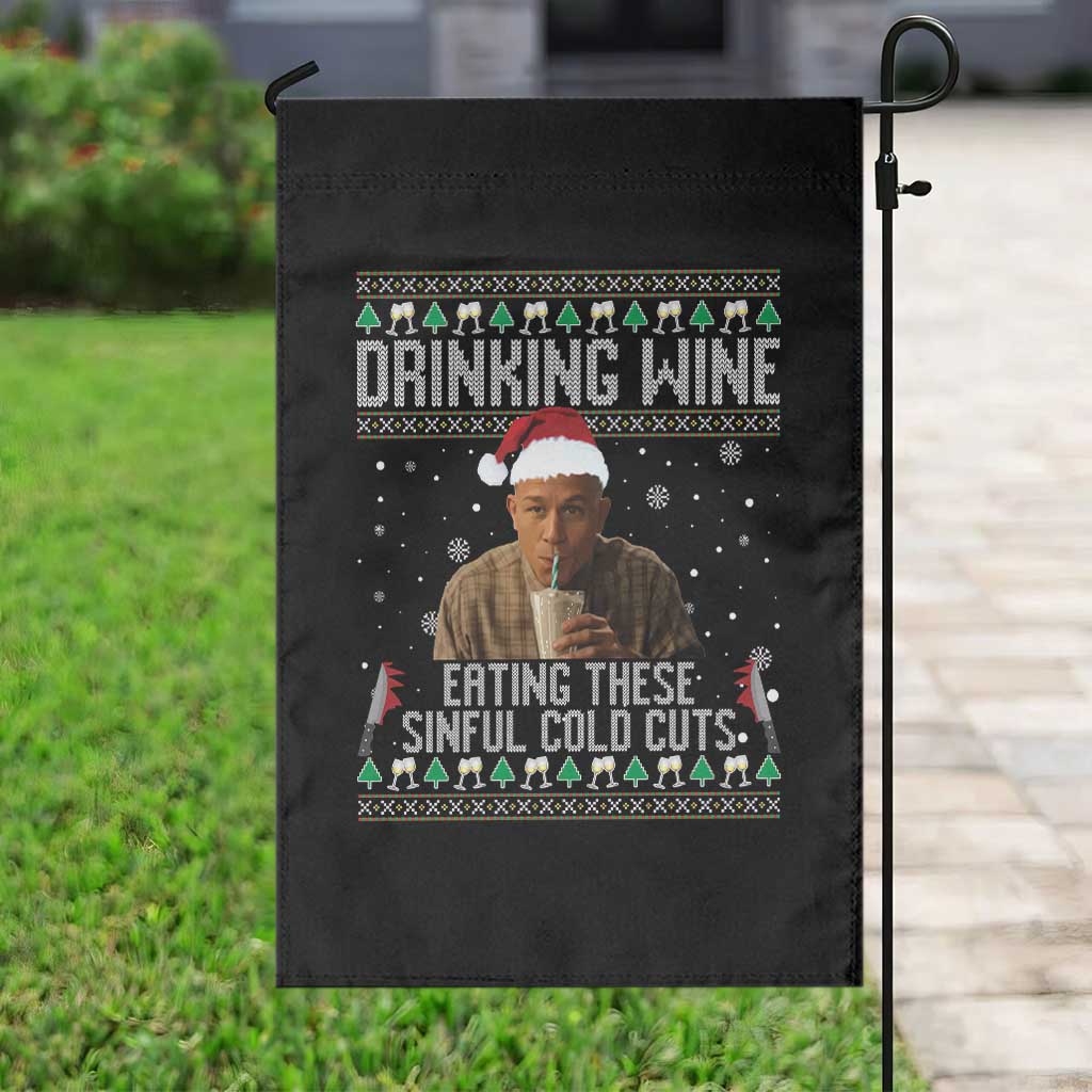 Charlie Hunnam Ed Gein Ugly Christmas Garden Flag Funny Drinking Wine Eating These Sinful Cold Cuts TS10 Print Your Wear