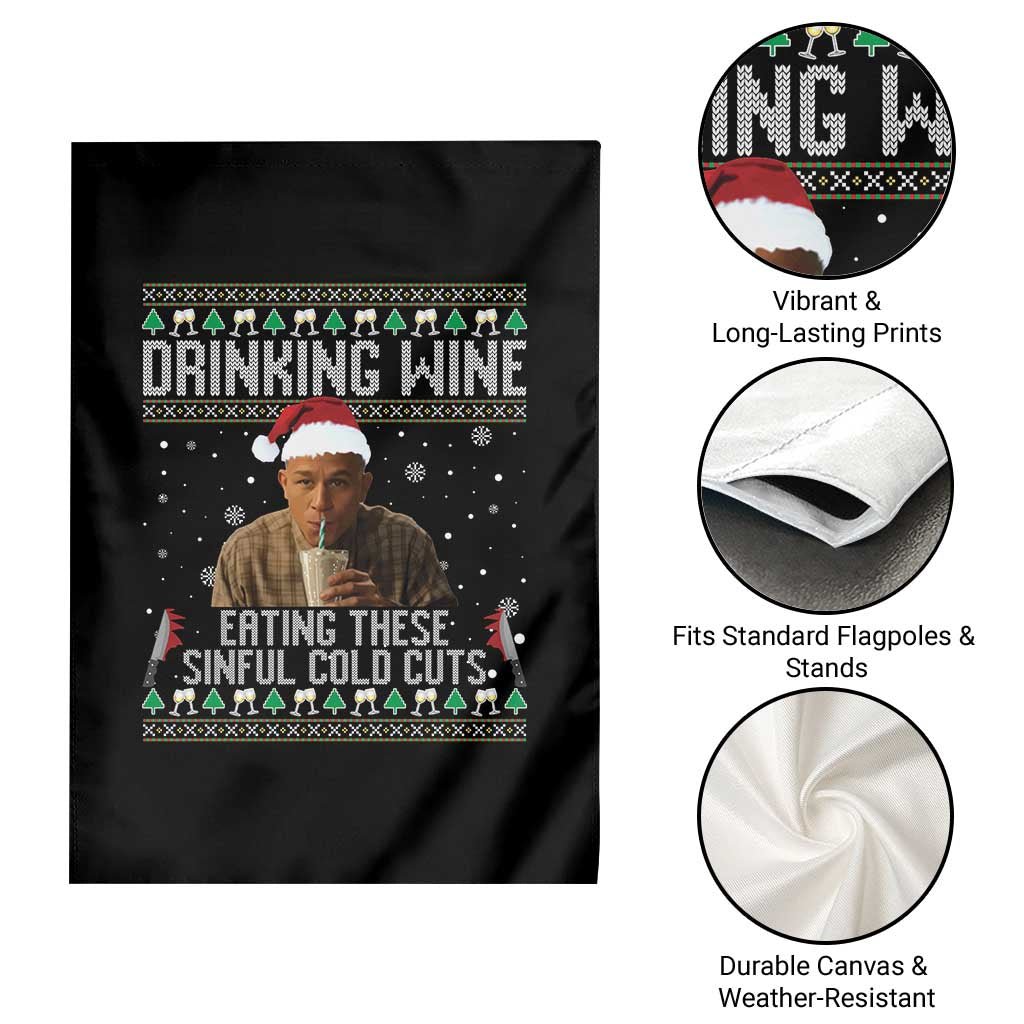 Charlie Hunnam Ed Gein Ugly Christmas Garden Flag Funny Drinking Wine Eating These Sinful Cold Cuts TS10 Print Your Wear