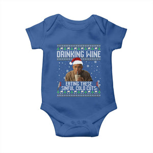 Charlie Hunnam Ed Gein Ugly Christmas Baby Onesie Funny Drinking Wine Eating These Sinful Cold Cuts TS10 Royal Blue Print Your Wear
