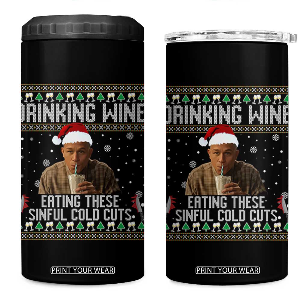 Charlie Hunnam Ed Gein Ugly Christmas 4 in 1 Can Cooler Tumbler Funny Drinking Wine Eating These Sinful Cold Cuts TS10 One Size: 16 oz Black Print Your Wear